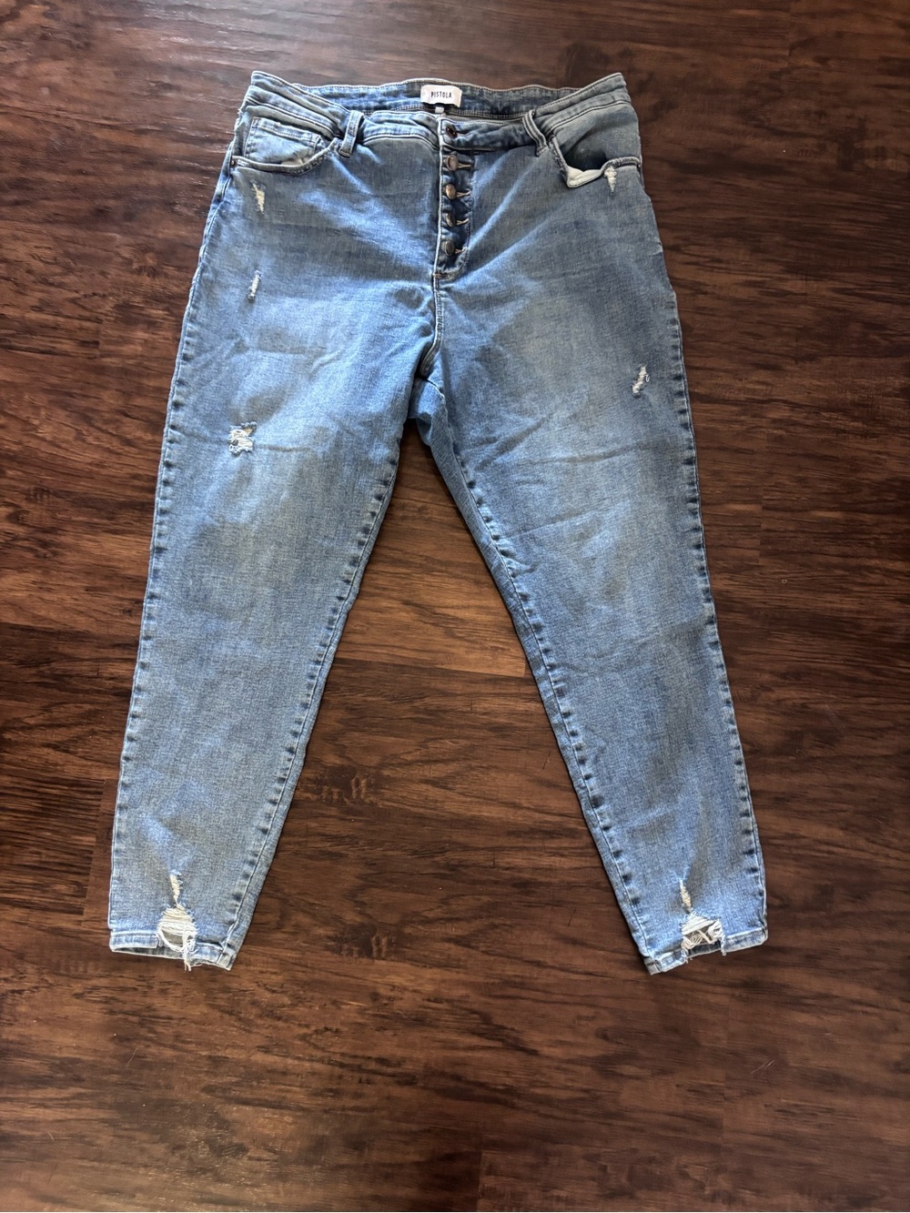 pistola Light Blue High-Rise Ankle Jeans